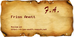 Friss Anett névjegykártya